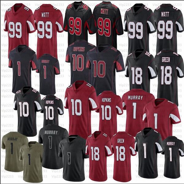 Camisa de futebol 2023 Kyler Murray J.J. Watt DeAndre Hopkins Verde