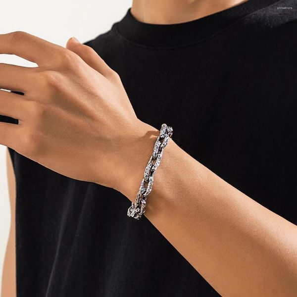 Link-Armbänder Vintage dickes Chian-Armband für Männer trendige klobige Handkette Zubehör am Handgelenk 2023 Modeschmuck Dekoration männlich