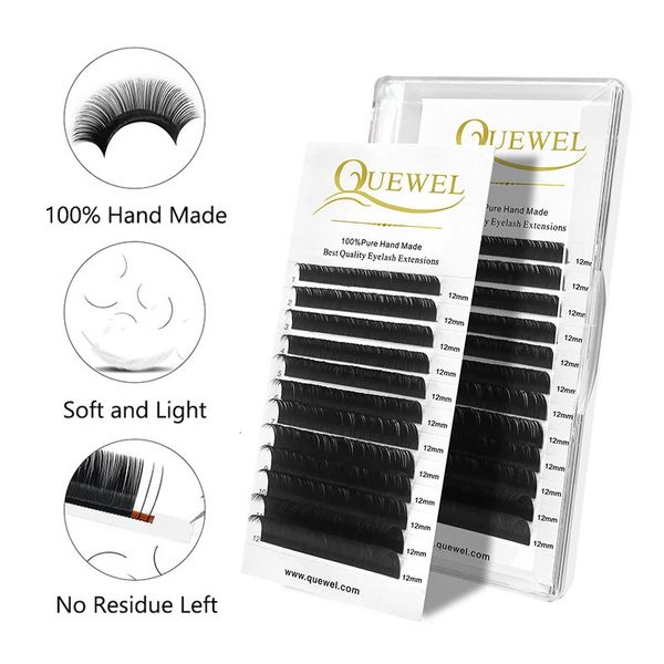 Ciglia finte Quewel Ciglia 12 LinesTray Silk Cilios Soft Professionals Individual Eye Lash s CCCD Curl Lashes 231017