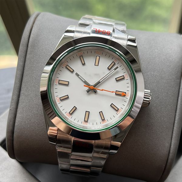 Антимагнитные мужские часы с белым циферблатом, дизайнерский 2813, автоматический, 40 мм, нержавеющая сталь 904L, серебряный ремешок для часов, сапфировое зеркало, складная пряжка, светящиеся часы milgaus 100 м