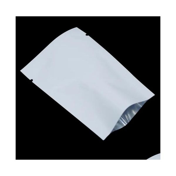 Sacos de armazenamento Variedade de tamanhos para nozes lanche folha de alumínio branco vácuo aberto topo calor selável embalagem mylar food grade mar homefavor dhyvj