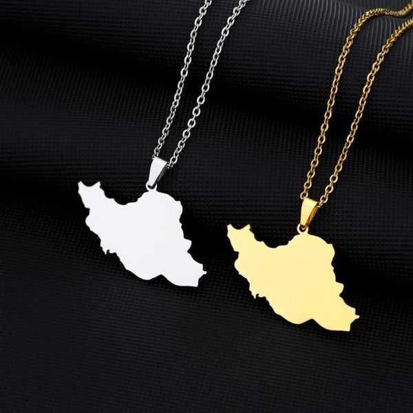 Anhänger Halsketten Karte Flagge Halskette Für Frauen Männer Gold Silber Farbe Edelstahl Modeschmuck Patriotisches Geschenk