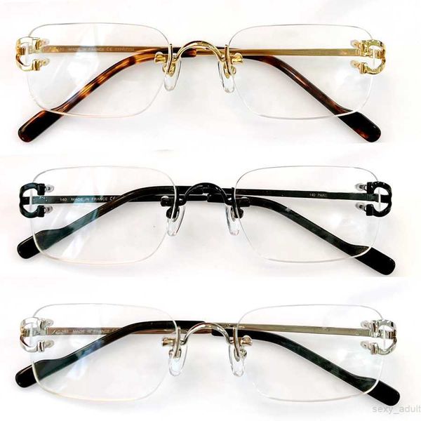 Geschäftsleute, Damen, randlose Brille, ultraleichter Rahmen, hochwertige Details, erstklassige Qualität, optional anpassbare Myopie-Gläser, luxuriöse Signature-Brille