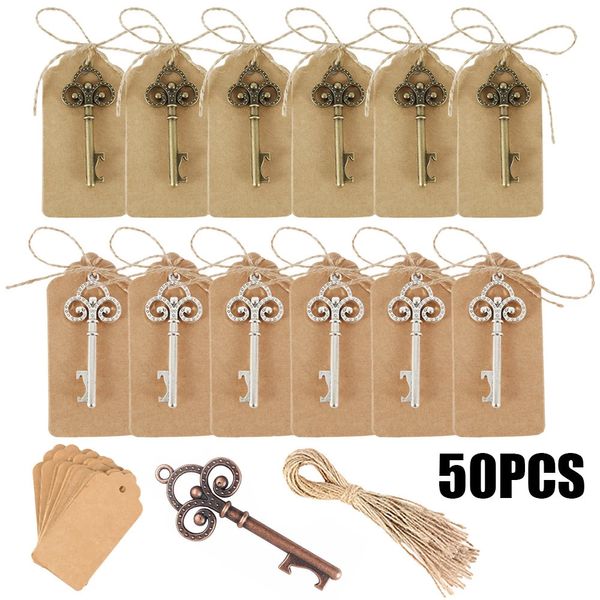 Opener 50 30pcs Metallschlüsselflaschenöffner Keychain Hochzeitsfeier Vintage Bier Accessoires Küche Gadgets Geschenke 231017