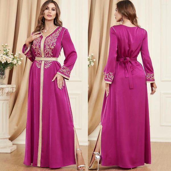 Ethnische Kleidung Jalabiya Embrodrier Abaya Dubai Türkei Strickjacke Anzüge Arabischer Islam Maxi Robe Kimono Ramadan Eid Muslimische Frauen Party Abend