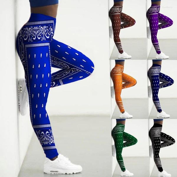 Kadın Taytlar 3D bandana desen baskılı spor kadın yoga pantolon giyim giyim femme bayanlar için dikişsiz legginler