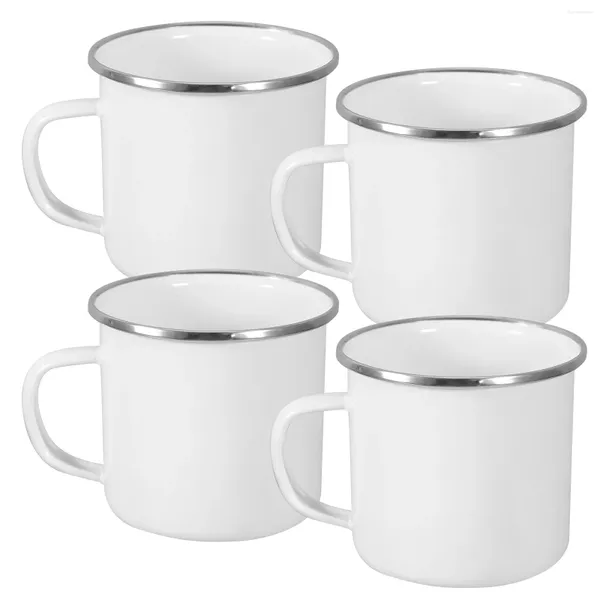 Tazze 4 pezzi Tazza smaltata Tazza da campeggio per bevande Accessori per esterni Tazze Durevoli Piccoli occhiali vintage Accessori per la casa Articoli per sublimazione