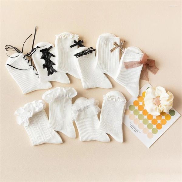 Frauen Socken Lolita Kinder Schöne Japanische Weiche Schwester Prinzessin Spitze Schleife Medium Tube Frühling Und Herbst Dünnen Stil