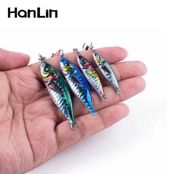 Köder Köder Hanlin 7g 10g 14g 21g 28g 40g Bunte Metall Jig Angelköder Spinnlöffel Köder Basshaken Minnow Sinking Casting Pesca Tackle 231017