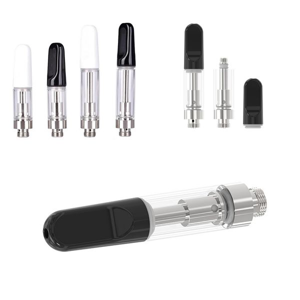 0.5ml 1.0ml Cartuccia Vape in vetro ceramico vuoto a olio denso 510 Atomizzatore Cartuccia a spirale in ceramica piena vuota di alta qualità Atomizzatore olio denso