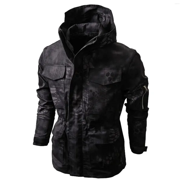 Hoodies masculinos camuflagem ao ar livre à prova dwindproof água à prova de vento cordão pulôver manga longa tático com capuz mais jaqueta de veludo ropa de hombre