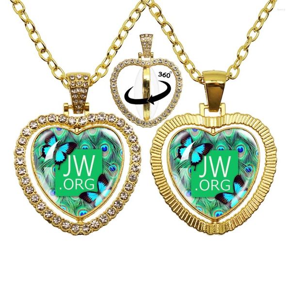 Collane con ciondolo Jw.Org Testimoni di Geova Jw The Big Love Collana a forma di cuore con strass per gioielli regalo di compleanno per ragazze