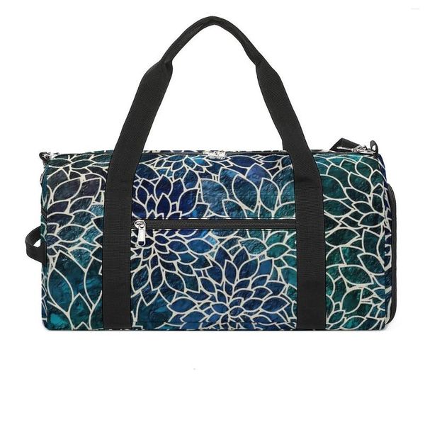 Sacos ao ar livre saco de ginásio floral abstrato acessórios esportivos vintage impressão masculino feminino oxford design bolsa de viagem treinamento fitness