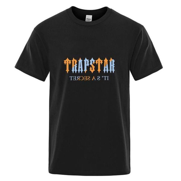 2022 nova marca de roupas dos homens preto t camisa topos trapstar londres impressão homem camiseta manga curta casual camisetas para male334y