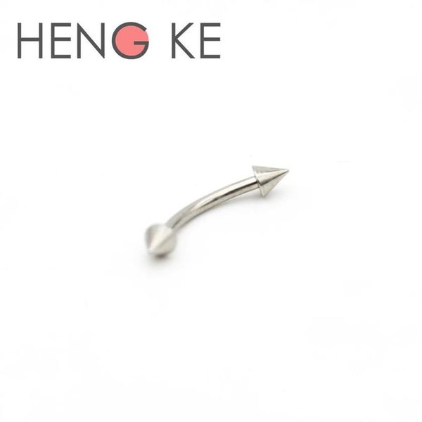 Spike Kaş Halkası 316L Cerrahi Çelik Çubuklar Kavisli 1 2mm halter gövdesi Piercing Mücevherat 16 Gauge Belly Bar2024