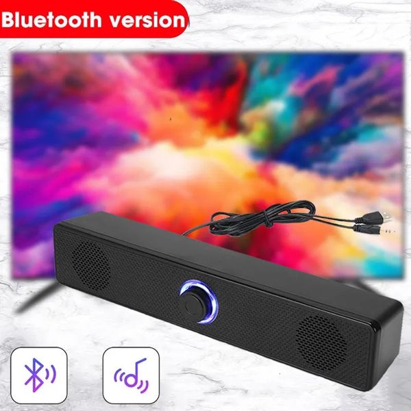 Alto-falantes portáteis Coomaer Bluetooth 4D Surround Speaker Home Theater Sistema de som Computador Soundbar para TV Subwoofer com fio estéreo forte baixo 231017