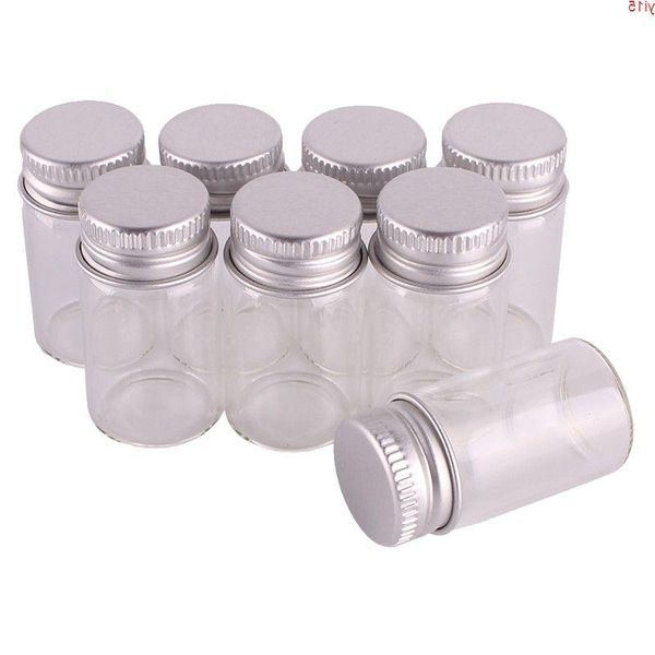 100 pcs tamanho 22 * 40mm 7ml frascos de especiarias de vidro transparente frascos minúsculos frascos com tampa de parafuso de prata DIY Craftgood Qty Llqlt