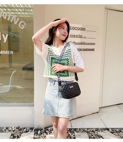 Moda Rolling Strip Bayan Kamera Çantası Lingge Crossbody Bag Kadınların Yeni Depolama Çantası Bir Omuz Cep Telefon Çantası