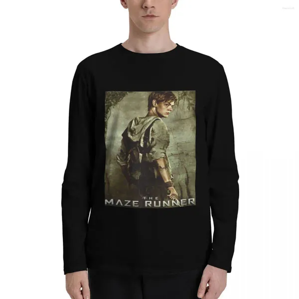Polos masculinos The Maze Runner - T Poster Camisetas de manga comprida Camisas engraçadas Tops bonitos Roupas pretas para homens