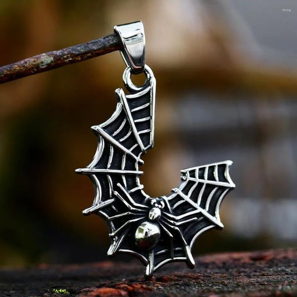 Anhänger Halsketten Retro Mode Spinne Gothic Einzigartige Edelstahl Tier Halskette Für Männer Persönlichkeit Halloween Geschenke Großhandel