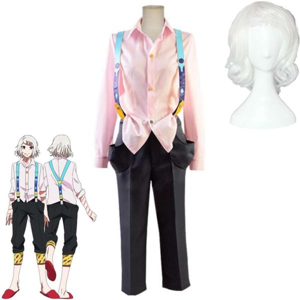 Cosplay Anime Tokyo Ghoul Juzo Suzuya Rei Boy Costume Cosplay Parrucca bianca Ccg Rosa Uniforme Halloween Carnival Party Gioco di ruolo Suit