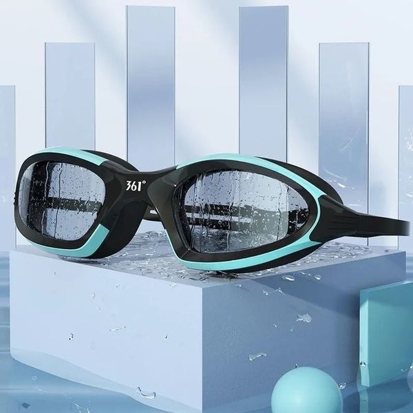 goggles Professionelle Schwimmbrille HD Wasserdicht Anti-Fog-Silikon-Badekappe Wasserrennen Sportausrüstung für Männer Frauen 231017