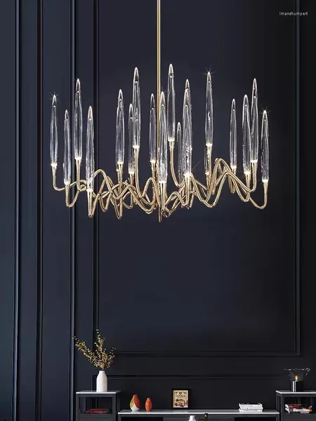 Lustres modernos de luxo LED candelabro luz de cristal ramo de árvore vela pendurado luzes de casamento lâmpada para sala de jantar kithen