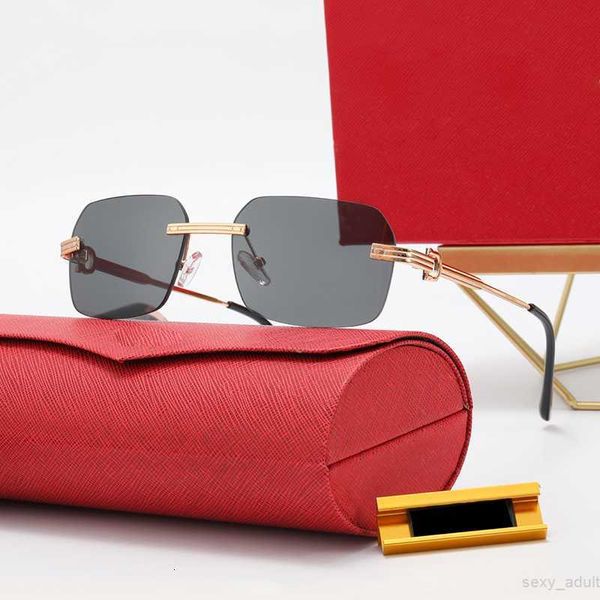 Mode Mann Designer Sonnenbrille Gradient Strand Sonnenbrille Frauen klassisch C dekorieren rahmenlos männlich Luxus Gold Pistole grau sechseckige Brille Anti blaues Licht Polari