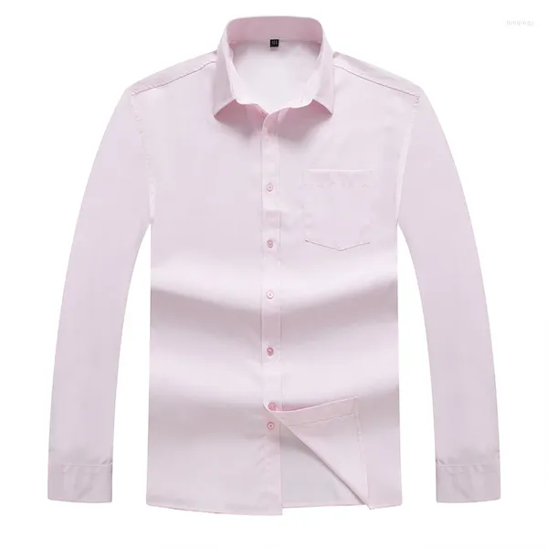 Camisas casuais masculinas plus size 9xl 8xl não-passar camisa de vestido de verão manga longa sólida roupas masculinas regulares ajuste homens de negócios