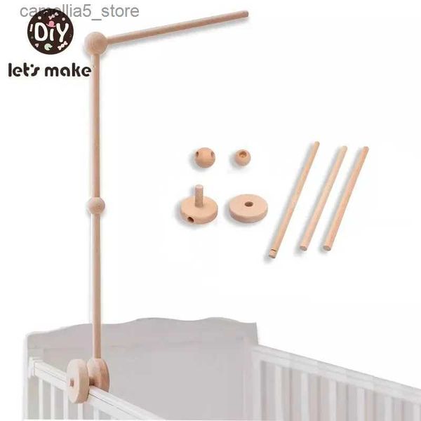 Mobiles# Let's Make Baby Holzbettglockenhalterung Mobile Hängende Rasseln Spielzeugaufhänger Babybett Mobile Bettglocke Holzspielzeughalter Armhalterung Q231017