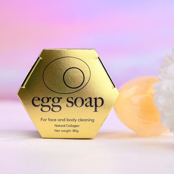 Натуральное органическое коллагеновое мыло с яйцом, оптовая продажа, коллагеновое мыло, отбеливающее мыло ручной работы, коллагеновое очищающее мыло, мыло для лица, 80 г
