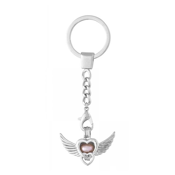 Portachiavi Portachiavi San Valentino Regalo di moda Catena a gabbia Sier Locket Amore Desiderio Perla Bella Dacing Delfino Drop Delivery Gioielli Dhf Dhdgh