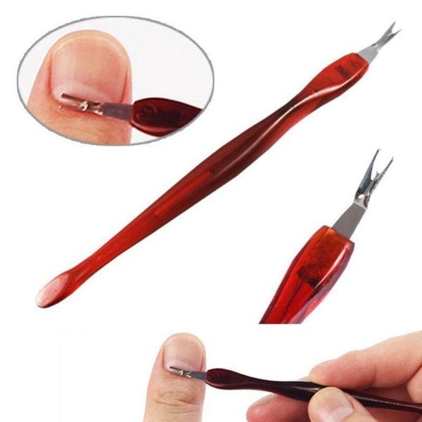 Empurrador de cutícula de aço inoxidável Nail Art Fork Manicure Ferramenta para guarnição de pele morta Fork Nipper Pusher Trimmer Removedor de cutícula F1729 Urpru Hdqee