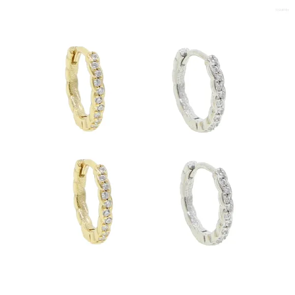 Серьги-кольца из настоящего стерлингового серебра 925 пробы, круглые мини-серьги с цирконовым покрытием для женщин, подлинные ювелирные изделия, подарок