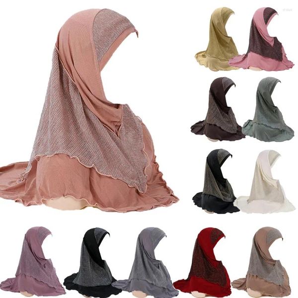 Roupas étnicas Mulheres Muçulmanas Pull On Wear Instant Hijab Malha Cobertura Completa Uma Peça Amira Chemo Cap Bonnet Xales Lenço Cabeça Envoltório Oração