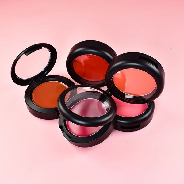 Blush de marca própria, cor única, preto, transparente, tampa de janela, pó, fácil de usar, maquiagem à prova d'água de longa duração, volume personalizado 231016