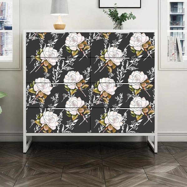 Wallpapers floral casca e vara papel de parede rosa flor auto adesivo removível papel de contato para casa armário decoração gaveta forro