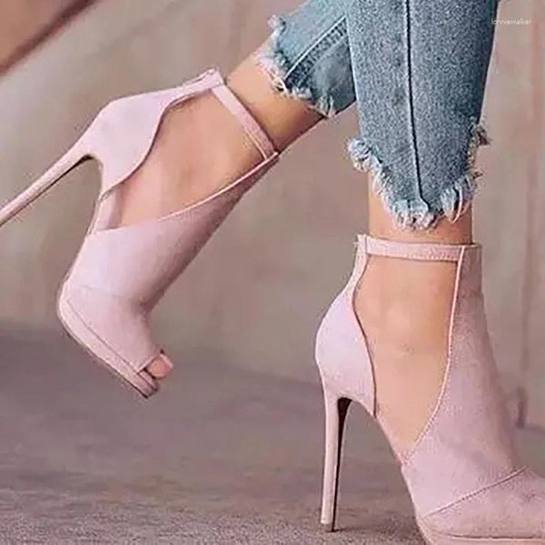 Сандалии розового цвета, модные женские туфли на каблуке с молнией сзади, пикантные женские пикантные элегантные летние туфли для свадебной вечеринки, большие размеры 34-43