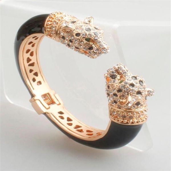 Bangle GrayBirds Alta Qualidade Cristal Esmalte Epoxy Animal Bangles Panther Leopard Pulseiras Cuff Para Mulheres Jóias GB11881249h