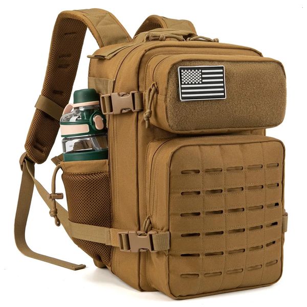 Mochila QT QY 25L Mochila Tática Militar Saco do Exército MOLLE Mochila GYM para Mulheres / Homens EDC Caminhadas ao Ar Livre Mochila Porta Garrafa de Bruxa 231017