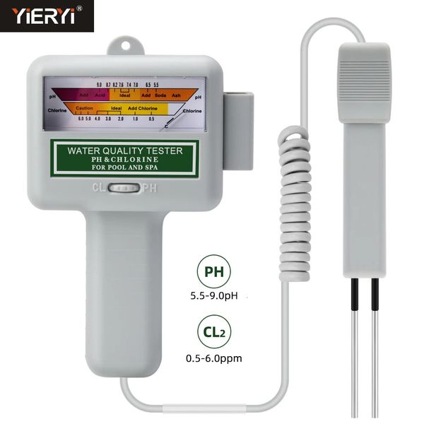 Misuratori PH Misuratore di cloro PH 2 in 1 0,5 ~ 6,0 ppm CL2 Tester di livello Monitor della qualità dell'acqua della piscina Analizzatore portatile per piscina Spa Acquario 231017