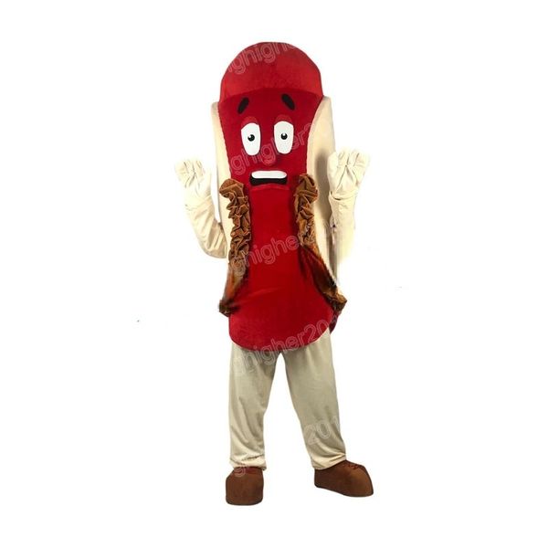 Halloween Hot Dog Maskottchen Kostüm Erwachsene Größe Cartoon Anime Thema Charakter Karneval Unisex Kleid Weihnachten Fancy Performance Party Kleid