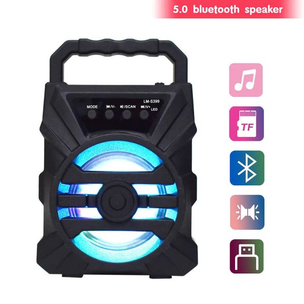 Alto-falantes portáteis 500mAh Alto-falante Caixa de som Soundbar portátil Bluetooth Speaker TF Udisk Outdoor Bass Soundpeats com microfone para dança quadrada 231017