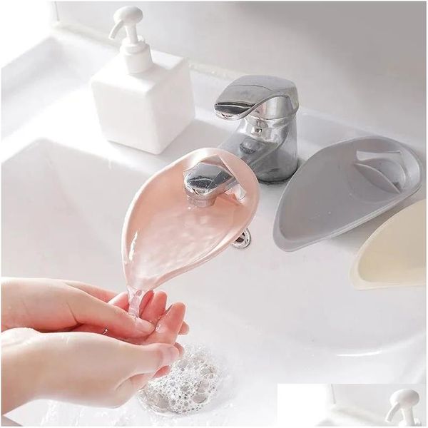 Outras torneiras Chuveiros Accs Sublimação Crianças Bebê Lavador de Mão Sile Torneira Extensor Sink Handle Extension Kids Hand-Washing Gui Dhaai