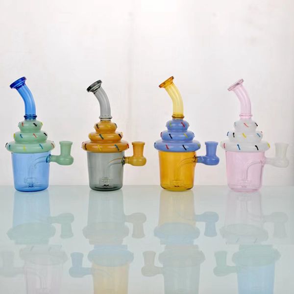 Fabrikverkauf H19cm Eiscreme-Stil Glaswasserpfeife/Rauchglasbong für die Rauchverteilung