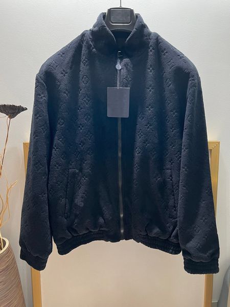 High-End-Marken-Designerjacke, Herbst und Winter, hochwertige Jacquard-Technologie, US-Größenjacken, luxuriöse Top-Herren-Freizeitjacke in Schwarz mit Reißverschluss