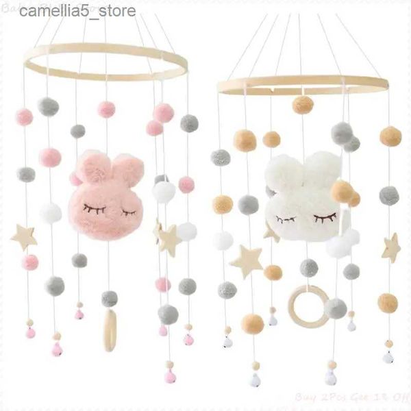 Mobiles # 1 Pz Culla Mobile Sonaglio Windchime Palline di lana Perline Letto Campana Campanella a vento Infermieristica Camera dei bambini Appeso Decor Q231017