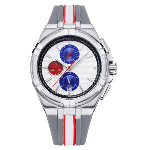 Relógio masculino designer relógio de quartzo mãos vidro reforçado marca cronógrafo relógio pulseira de borracha relógio de luxo