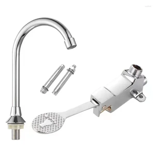 Rubinetti per lavandino del bagno Rubinetto per lavabo Pavimento Controllo a pedale Rubinetto singolo per acqua fredda per controller valvola Accessori per la cucina T5EF