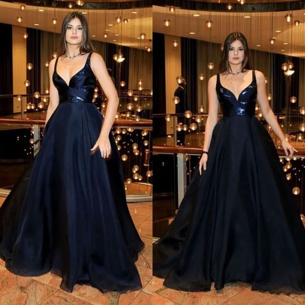 Abschlussball-Partykleid, dunkles Marineblau, Abendkleider, neuer Reißverschluss, Übergröße, individuelle Schnürung, ärmellos, A-Linie, Organza, herzförmige Spitze, bodenlang